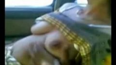 Sweet South Indian Aunty Show Her MILKY Breasts To Her BF In CAR