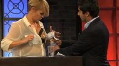 Live Interview Show. Blonde Milking Breasts
