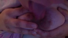 Rubbing & Licking My Milky Enormous Milf Breast