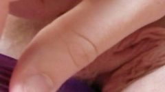 Blonde Preggo Uses Purple Vibe On Thick Pussy