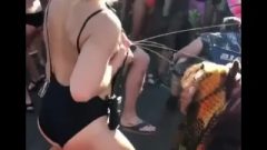 Titillating Trashy Vixen Sprays Breastmilk At People At A Festival