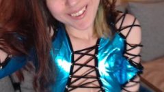 Nubile Mom With Milk Boobs Showing Her Kissable Moves In Blue Dress
